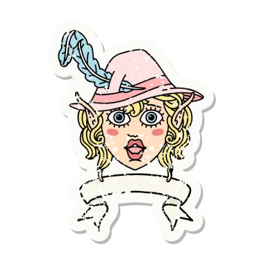 Retro Dövme Biçimi Elf karakter yüzü