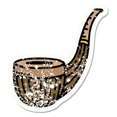 Geleneksel sigara piposu stiliyle dövmesi var.