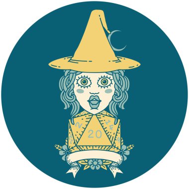 Retro Dövme Tarzı Doğal 20 zarlı İnsan Cadısı