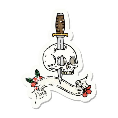 Eski bir çıkartma ve kafatası sancağıyla