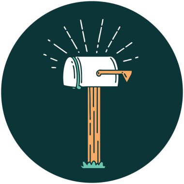 Dövme biçimi kapalı posta kutusu simgesi