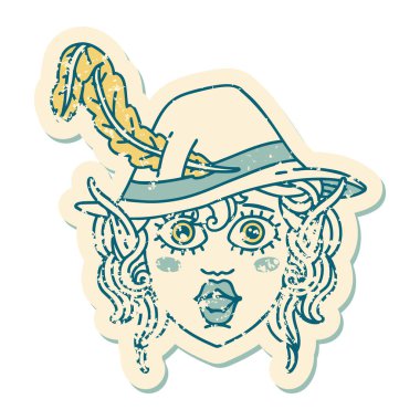 Retro Dövme Biçimi elf karakter yüzü