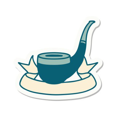 Sigara tiryakisi pankartı olan dövme stili.