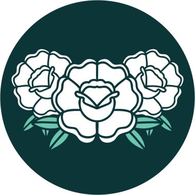 Bir buket çiçeğin ikonik dövme görüntüsü