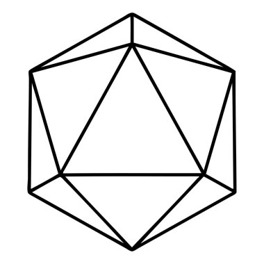 Siyah ve Beyaz Dövme çizim Biçimi Doğal 20 D20 zar atma