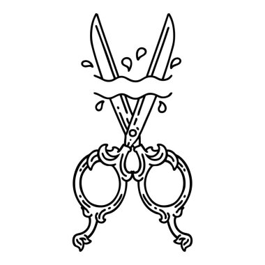 berber makasının siyah çizgi şeklinde dövmesi