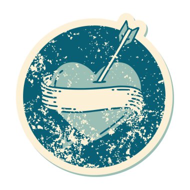 ok kalbi ve pankartın sembolik dövmeli görüntüsü