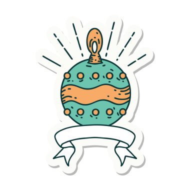 Dövme stili Noel süsü çıkartması.