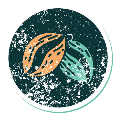 Kahve çekirdeğinin sembolik dövmeli imajı.