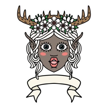 Retro Dövme Biçimli Elf Karakter Yüzü