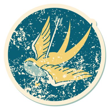 ok ile vurulan bir kırlangıcın sembolik dövmeli görüntüsü