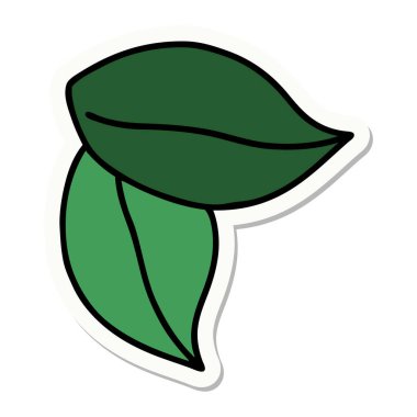 Yaprakların geleneksel stiliyle dövme çıkartması