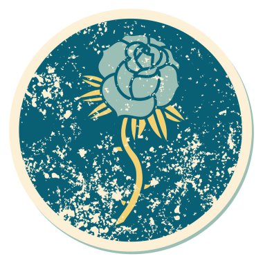 Bir gülün sembolik depresif dövme görüntüsü