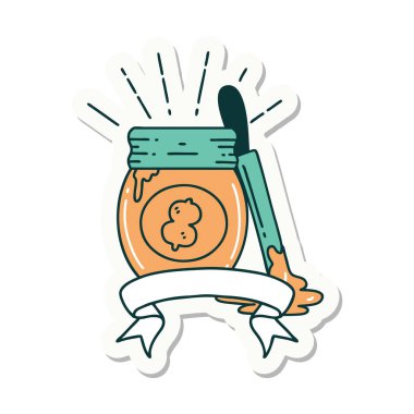 Dövme stili fıstık ezmesi çıkartması.