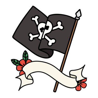 Geleneksel dövmeli korsan bayrağı