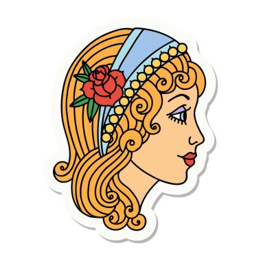 Çingene kafasının geleneksel stiliyle dövme çıkartması.