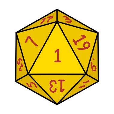 Retro Dövme Biçimi Doğal 1D20 zar atma