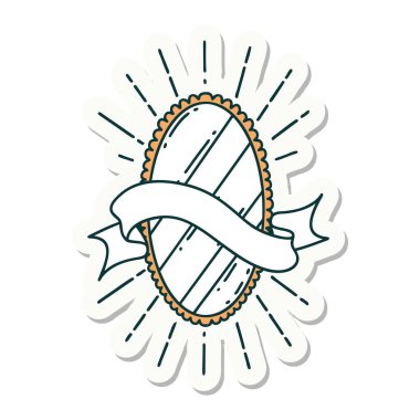 Dövme stili parlak ayna çıkartması.