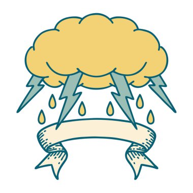 Fırtına bulutu bayrağıyla geleneksel dövme