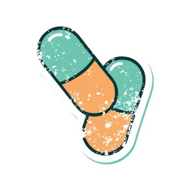 Bir hapın sembolik depresif dövme görüntüsü