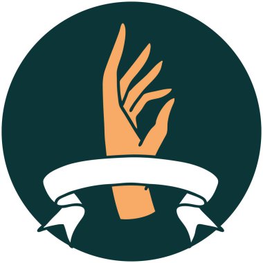 dövme tarzı simgesi ve el işareti