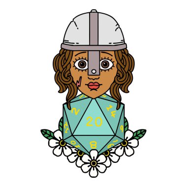 Retro Dövme Tarzı Doğal 20 D20 zarlı insan dövüşçüsü