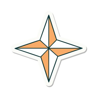 Geleneksel bir yıldız stiliyle dövme çıkartması