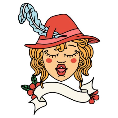 Retro Dövme Tarzı İnsan Ozan karakter yüzü