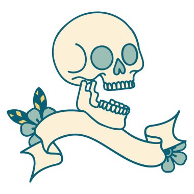 Kafatası dövmeli geleneksel dövme