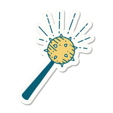 Dövme stili ortaçağ topuzu çıkartması.