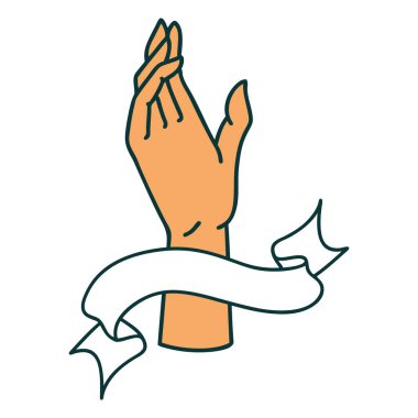 Geleneksel dövmeli bir el işareti