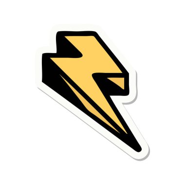 Geleneksel yıldırım stili dövme etiketi