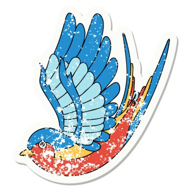 Geleneksel bir kırlangıç stili dövmesi.