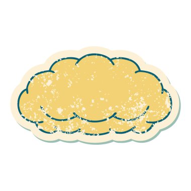 Gri bir bulutun sembolik depresif dövme görüntüsü