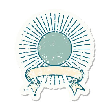 Güneş bayrağı taşıyan eski bir etiket.