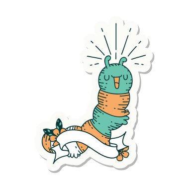 Dövme stili çıkartma Mutlu tırtıl