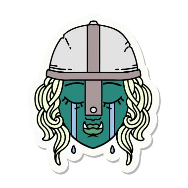 Ağlayan bir Ork savaşçı karakterinin çıkartması.