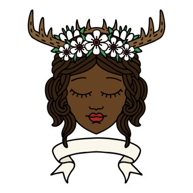 Retro Dövme Biçimli İnsan Druid karakteri