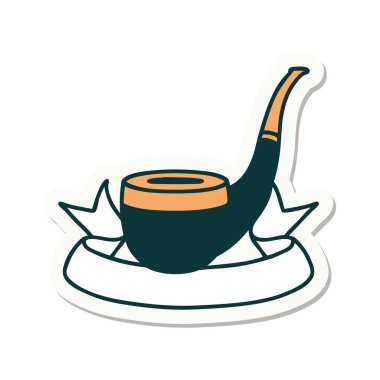 Sigara tiryakisi pankartı olan dövme stili.