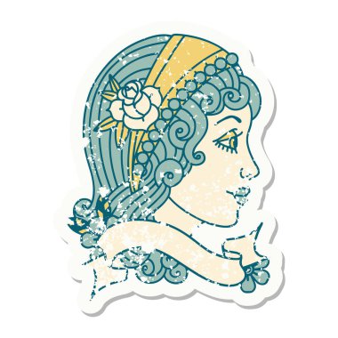 Çingene kafasının bayrağını taşıyan eski bir etiket.