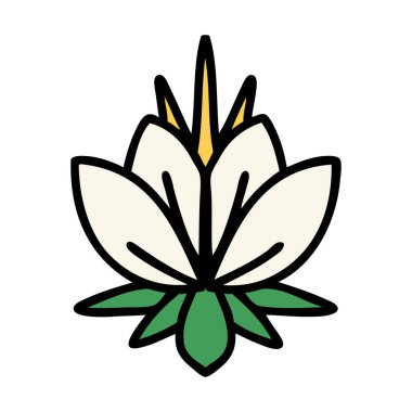 geleneksel su zambağı stili dövmesi.