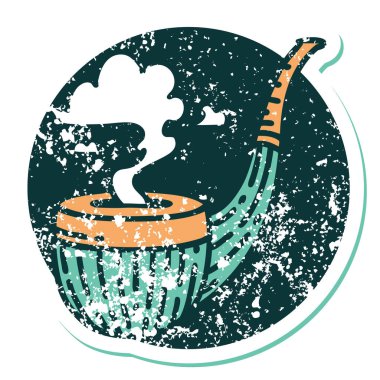 Sigara tiryakisi piposunun sembolik dövmeli görüntüsü