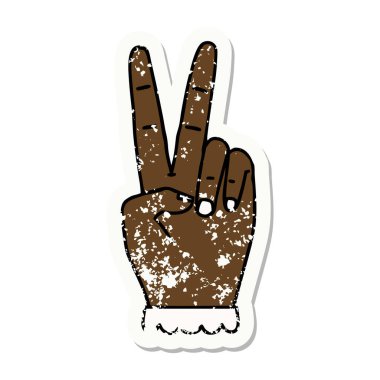 Retro Dövme Tarzı Barış sembolü İki parmak hareketi