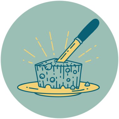 Bir tabak peynirin dövme ikonu