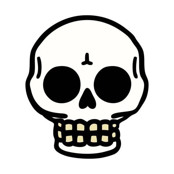 Tattoo Traditional Style Skull — Stock Vector