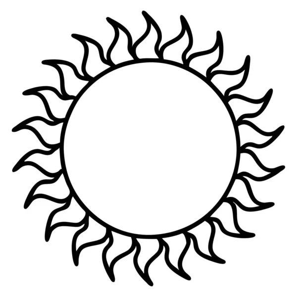 Татуювання Стилі Чорної Лінії Сонця — стоковий вектор