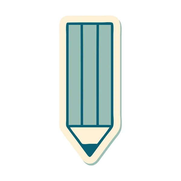 Autocollant Tatouage Dans Style Traditionnel Crayon — Image vectorielle