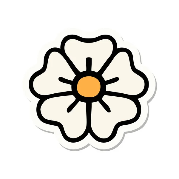Sticker Tattoo Traditional Style Flower — Stock Vector
