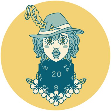 Retro Dövme Tarzı 20 zarlı insan ozanı