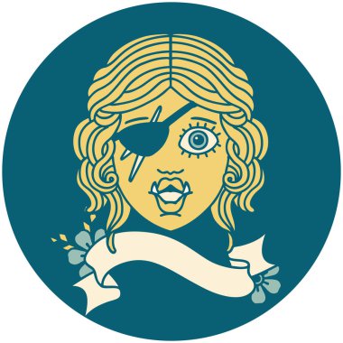 Retro Dövme Biçimli Ork karakter yüzü